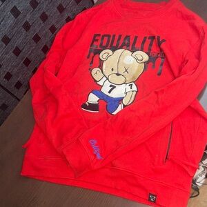 Civilized kapernick Equality Bear Graphic Red Men's Sweatshirt size large